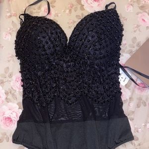 Black sequin bodysuit